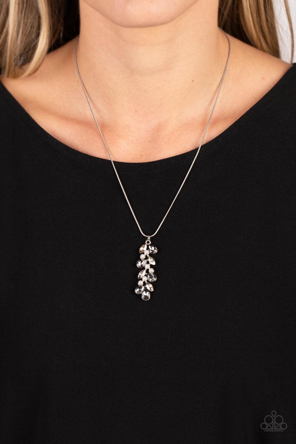 Pearls Before VINE Silver Necklace - Paparazzi Accessories- lightbox - CarasShop.com - Paparazzi Jewelry by Cara Jewels