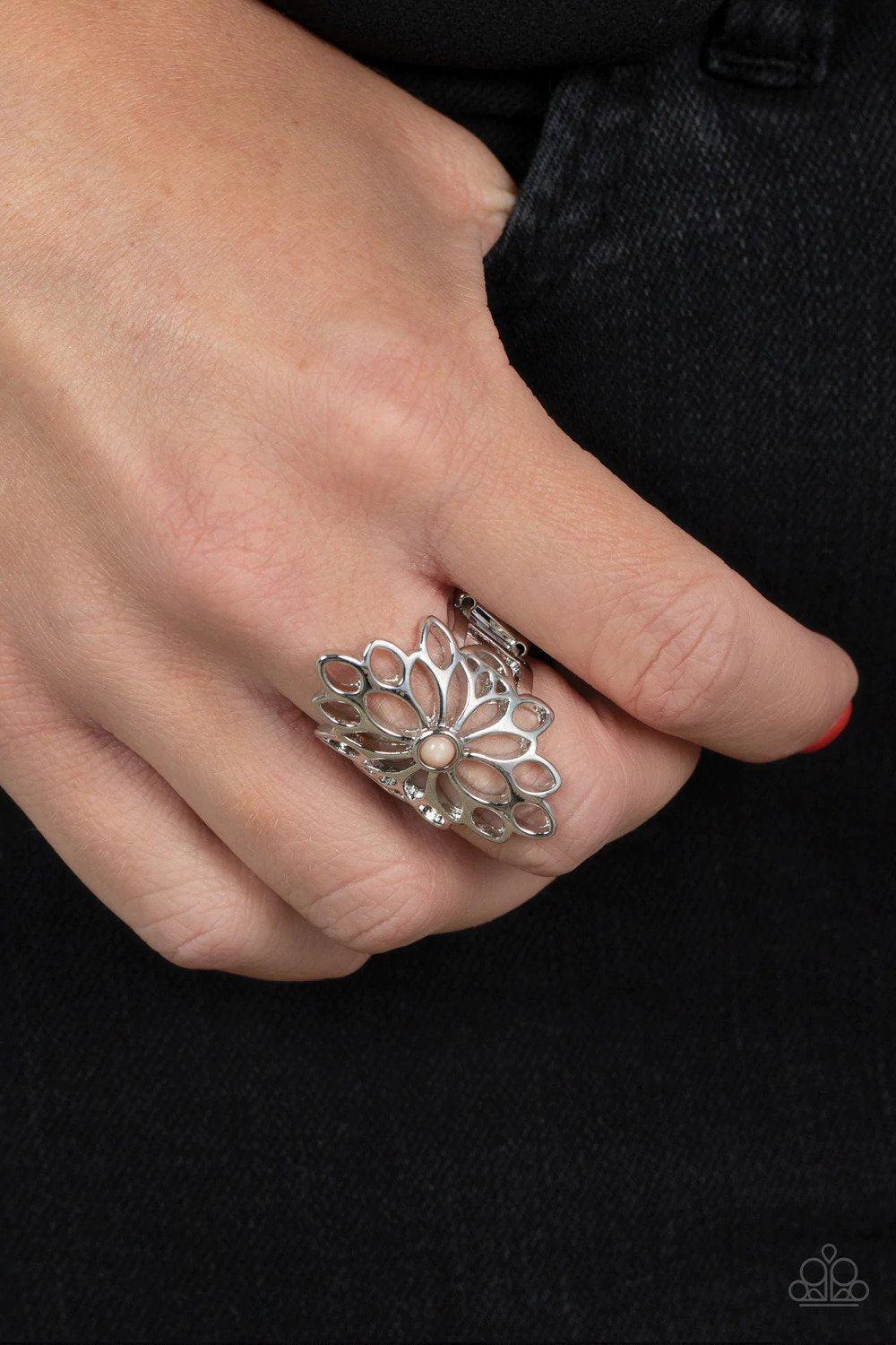 Perennial Daydream Brown Ring - Paparazzi Accessories- lightbox - CarasShop.com - Paparazzi Jewelry by Cara Jewels