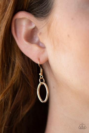 Perfect MISMATCH Gold Necklace - Paparazzi Accessories - free matching earrings -CarasShop.com - Paparazzi Jewelry by Cara Jewels