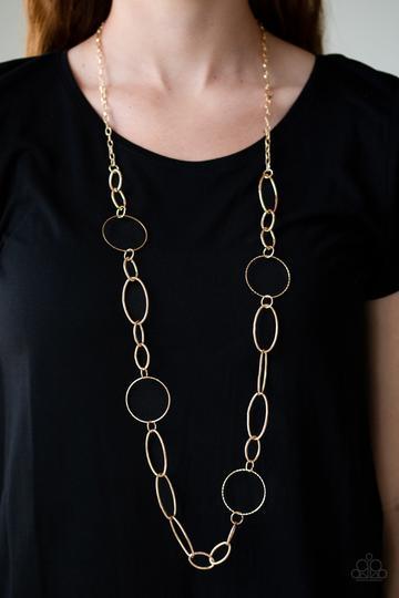 Perfect MISMATCH Gold Necklace - Paparazzi Accessories- lightbox - CarasShop.com - Paparazzi Jewelry by Cara Jewels