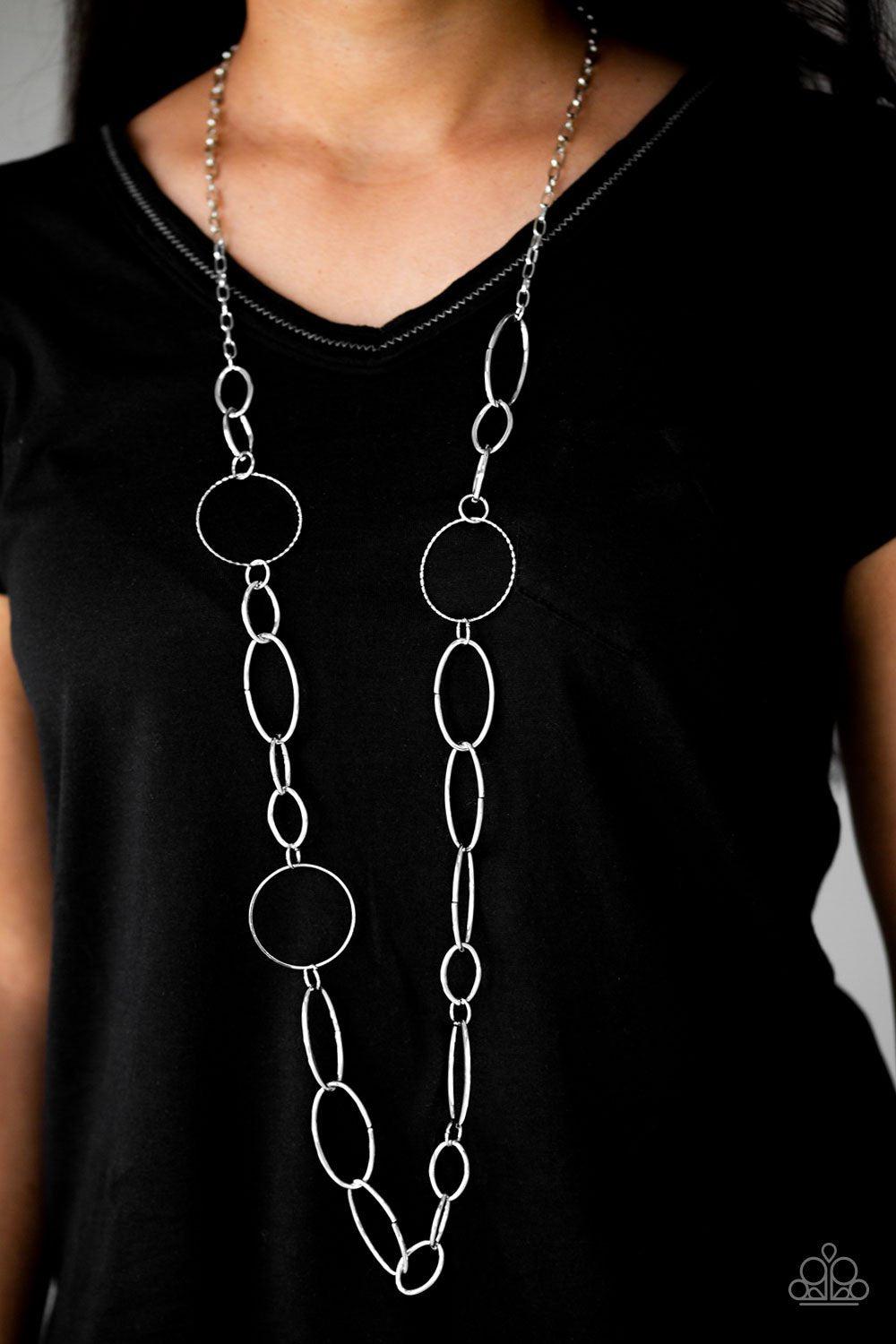 Perfect MISMATCH Silver Necklace - Paparazzi Accessories- lightbox - CarasShop.com - Paparazzi Jewelry by Cara Jewels
