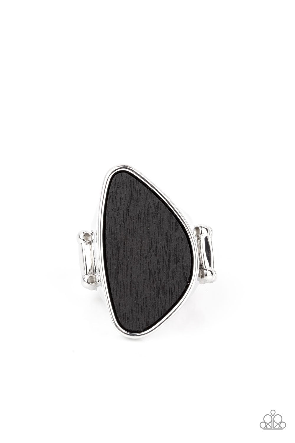 Perfectly Petrified Black Ring - Paparazzi Accessories- lightbox - CarasShop.com - Paparazzi Jewelry by Cara Jewels