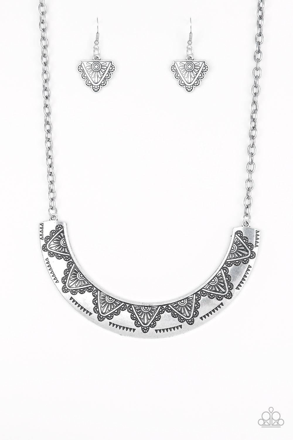 Persian Pharaoh Silver Necklace - Paparazzi Accessories- lightbox - CarasShop.com - Paparazzi Jewelry by Cara Jewels