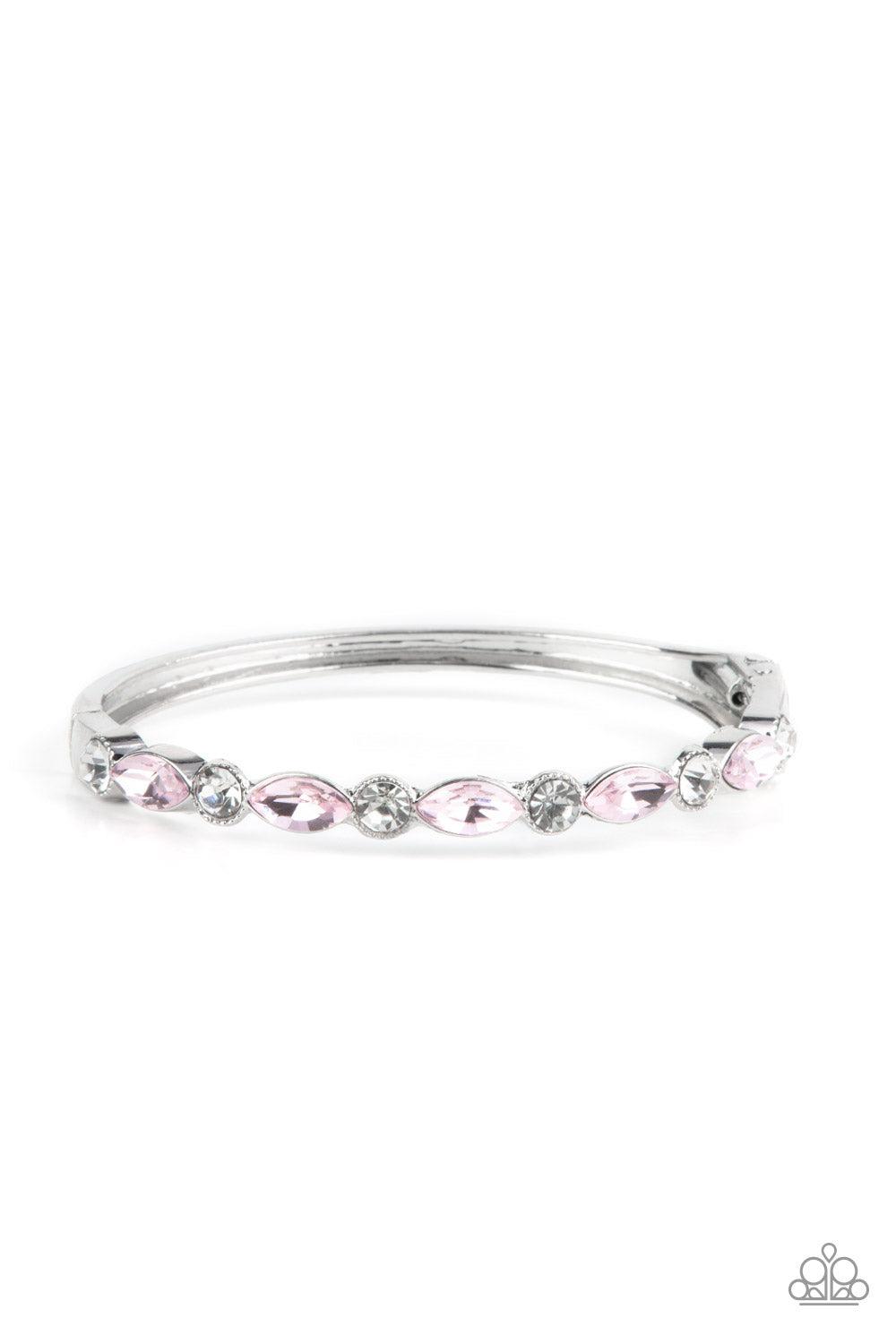 Petitely Powerhouse Pink Rhinestone Bracelet - Paparazzi Accessories- lightbox - CarasShop.com - Paparazzi Jewelry by Cara Jewels