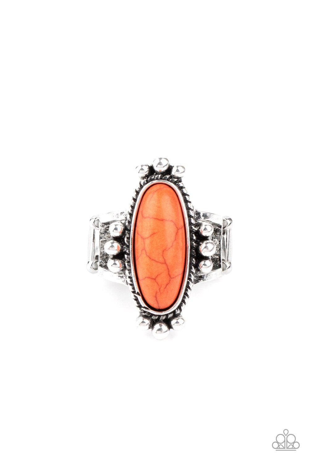 Pioneer Paradise Orange Stone Ring - Paparazzi Accessories- lightbox - CarasShop.com - Paparazzi Jewelry by Cara Jewels