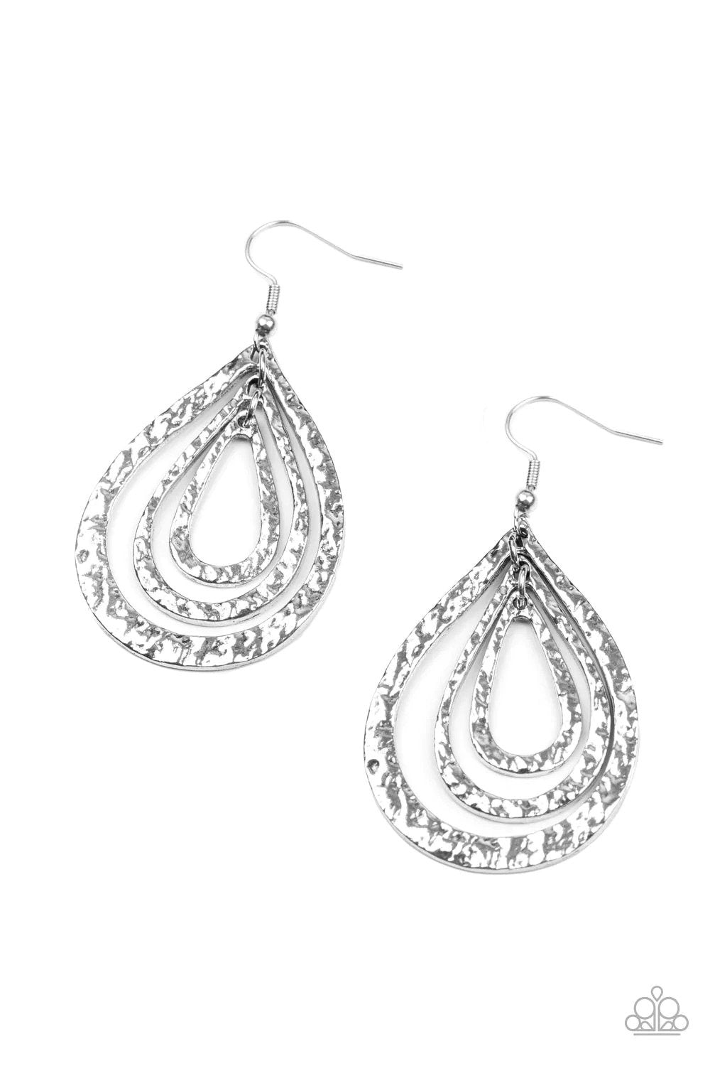 Plains Pathfinder Silver Earrings - Paparazzi Accessories- lightbox - CarasShop.com - Paparazzi Jewelry by Cara Jewels