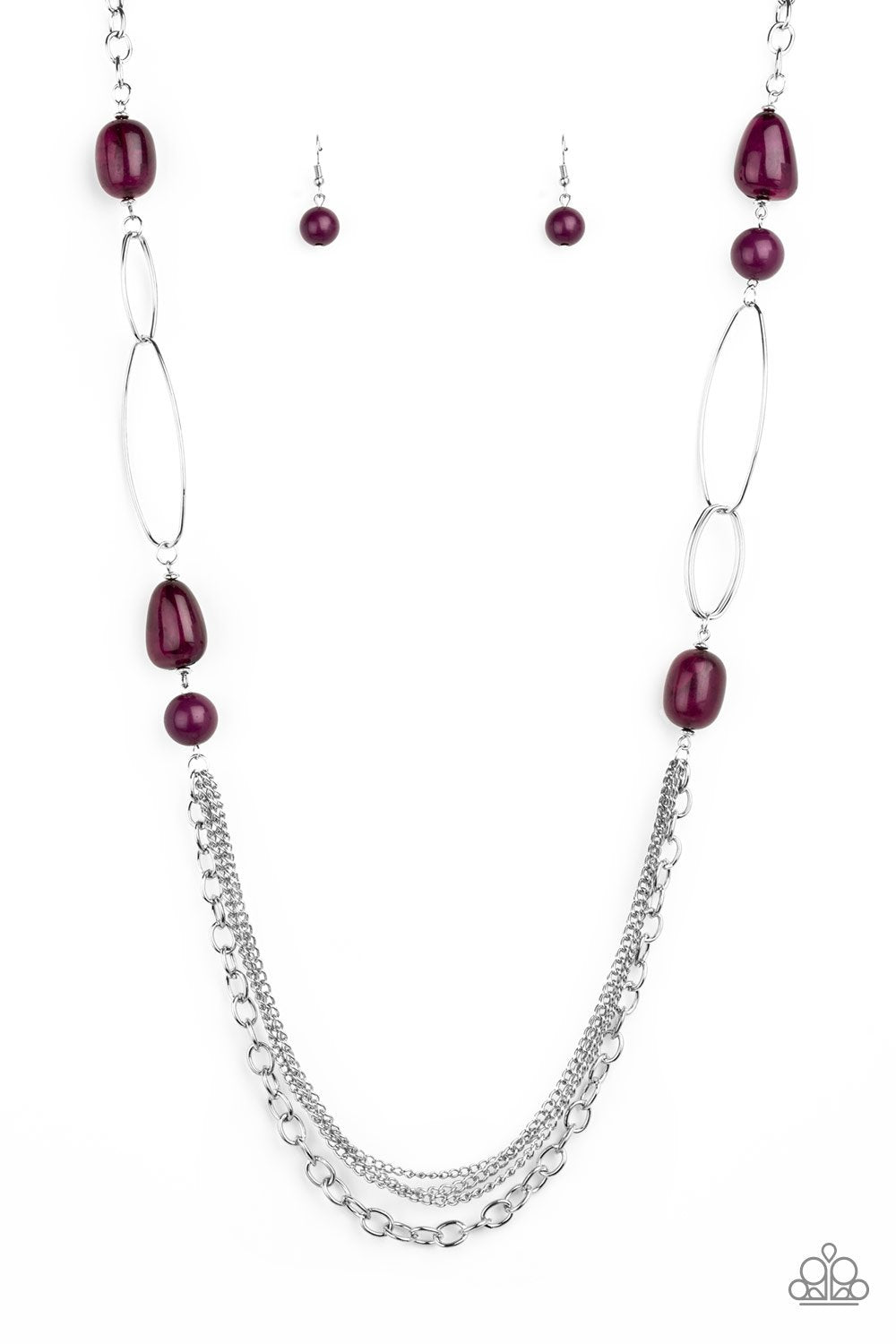 Pleasant Promenade Purple and Silver Necklace - Paparazzi Accessories- lightbox - CarasShop.com - Paparazzi Jewelry by Cara Jewels