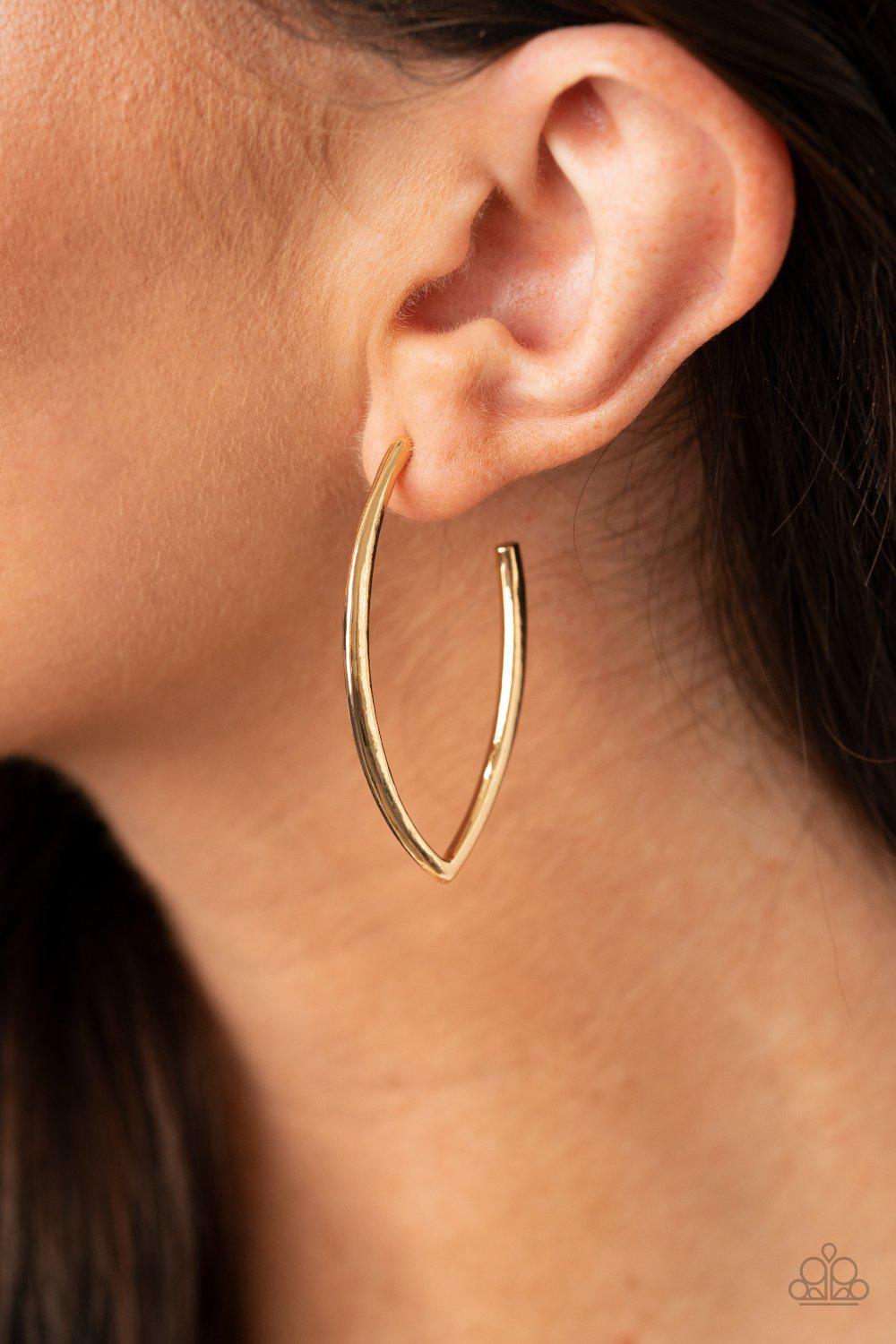 Point-Blank Beautiful Gold Hoop Earrings - Paparazzi Accessories- lightbox - CarasShop.com - Paparazzi Jewelry by Cara Jewels