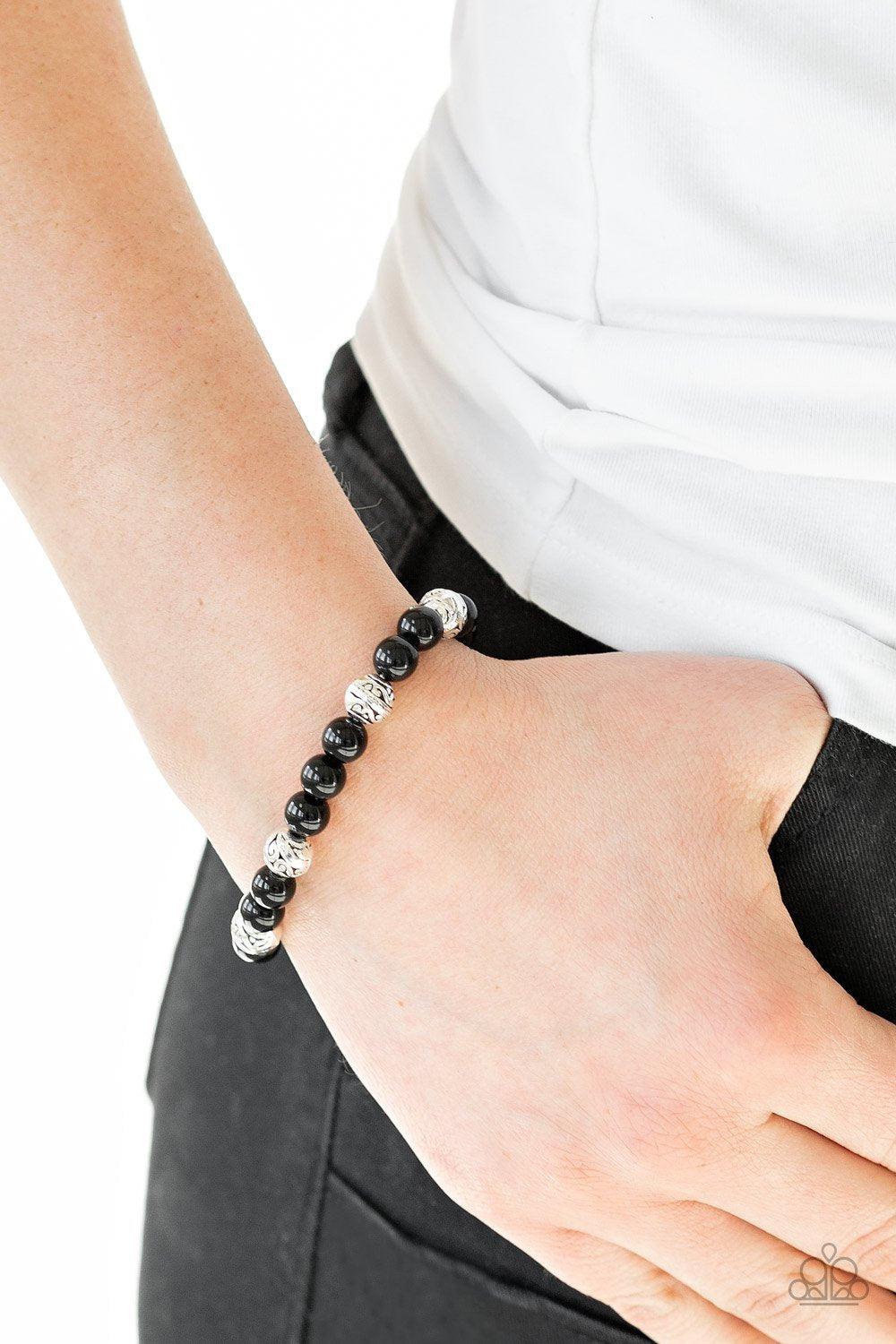 Poised For Perfection Black Bracelet - Paparazzi Accessories- lightbox - CarasShop.com - Paparazzi Jewelry by Cara Jewels