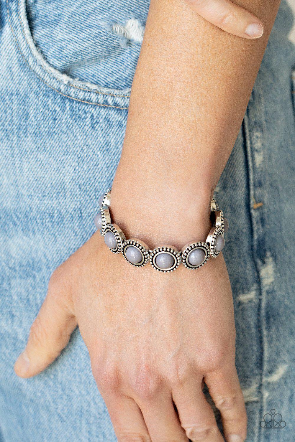 Polished Promenade Silver Bracelet - Paparazzi Accessories- on model - CarasShop.com - Paparazzi Jewelry by Cara Jewels