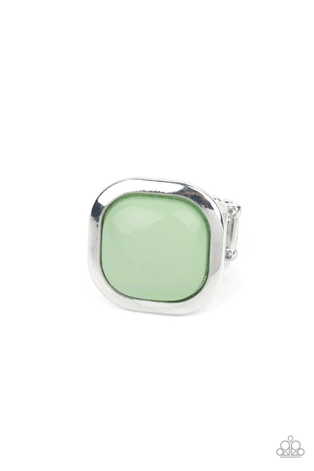 POP-ularity Contest Green Ring - Paparazzi Accessories- lightbox - CarasShop.com - Paparazzi Jewelry by Cara Jewels