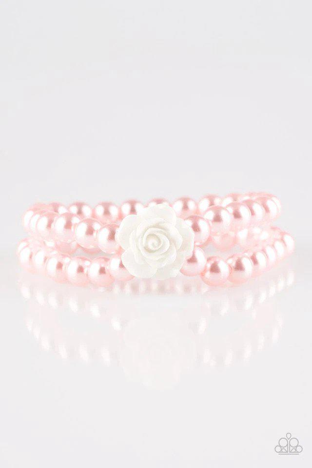 Posh and Posy Pink Pearl Bracelet - Paparazzi Accessories- lightbox - CarasShop.com - Paparazzi Jewelry by Cara Jewels