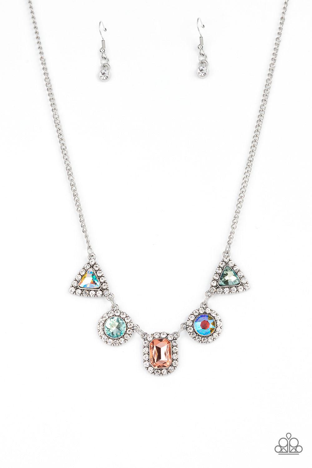 Posh Party Avenue Multi Iridescent Rhinestone Necklace - Paparazzi Accessories- lightbox - CarasShop.com - Paparazzi Jewelry by Cara Jewels