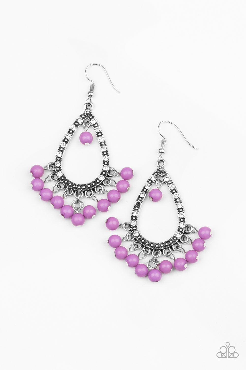 Positively Prismatic Purple Earrings - Paparazzi Accessories- lightbox - CarasShop.com - Paparazzi Jewelry by Cara Jewels