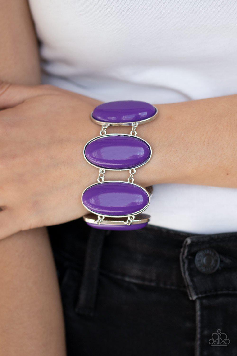 Power Pop Purple Bracelet - Paparazzi Accessories- lightbox - CarasShop.com - Paparazzi Jewelry by Cara Jewels