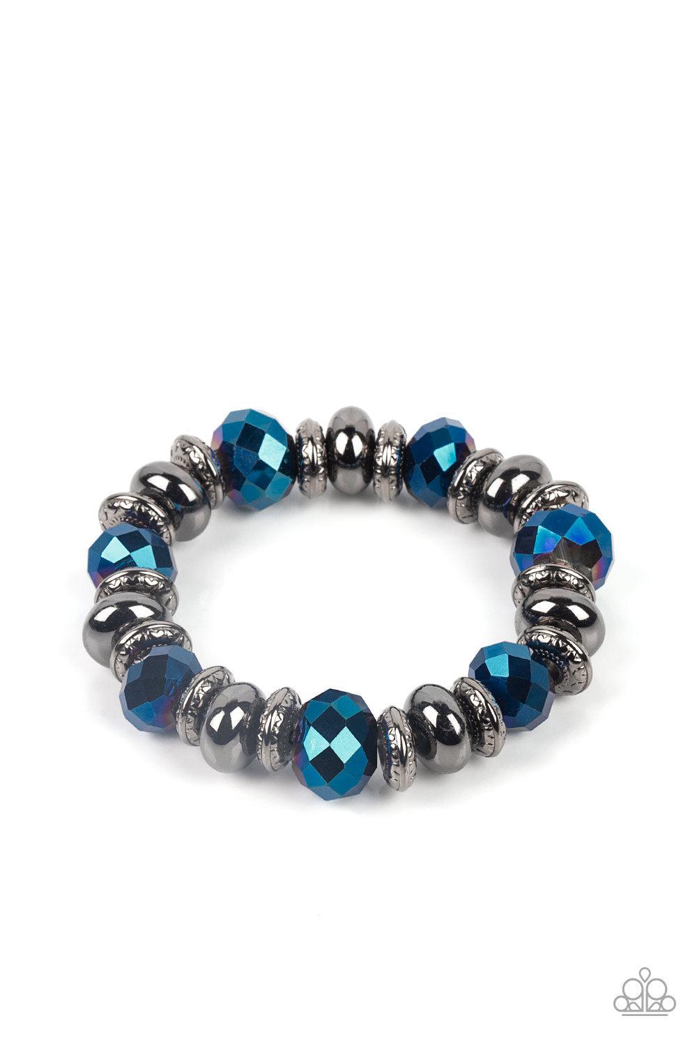 Power Pose Blue Bracelet - Paparazzi Accessories- lightbox - CarasShop.com - Paparazzi Jewelry by Cara Jewels