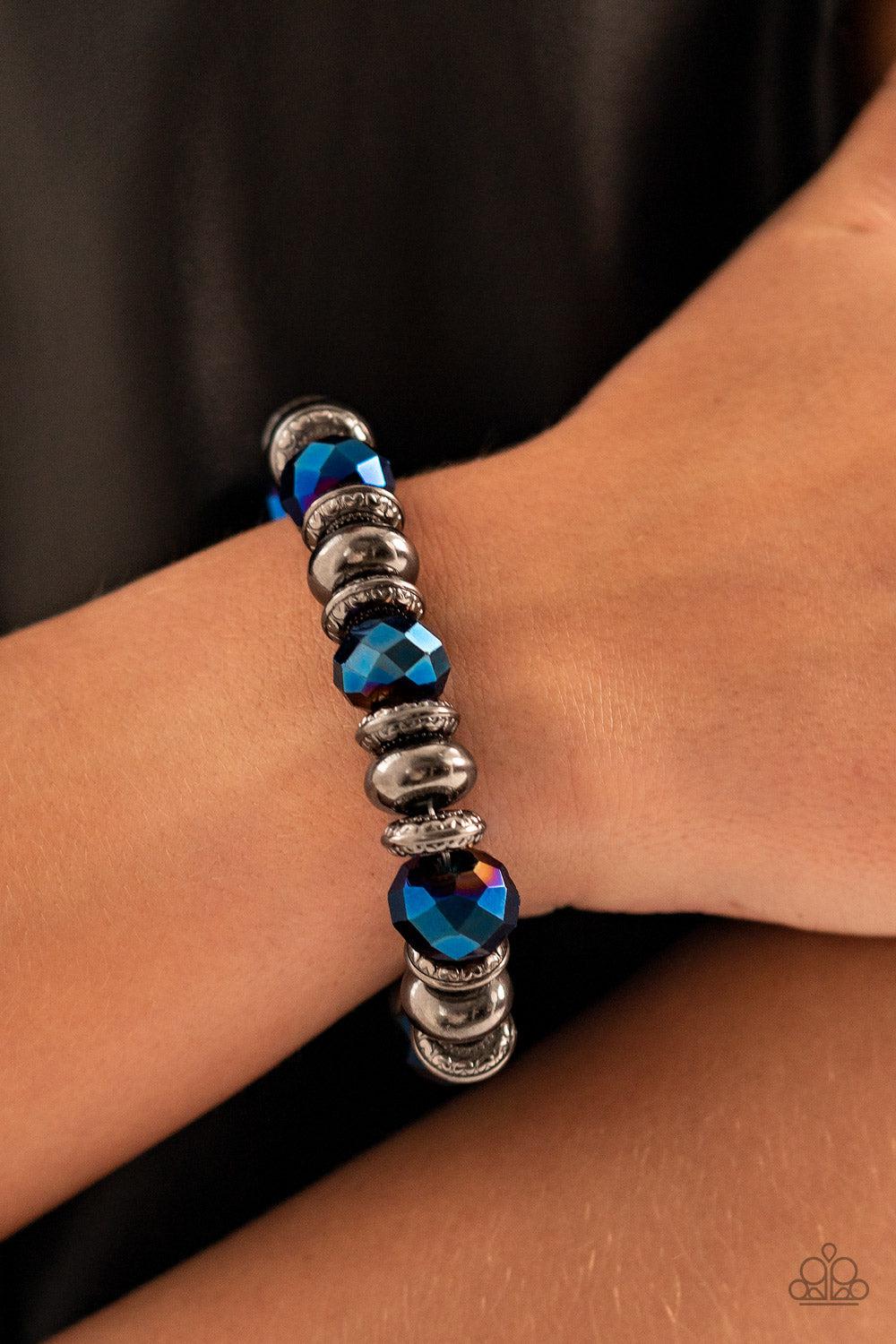 Power Pose Blue Bracelet - Paparazzi Accessories- lightbox - CarasShop.com - Paparazzi Jewelry by Cara Jewels