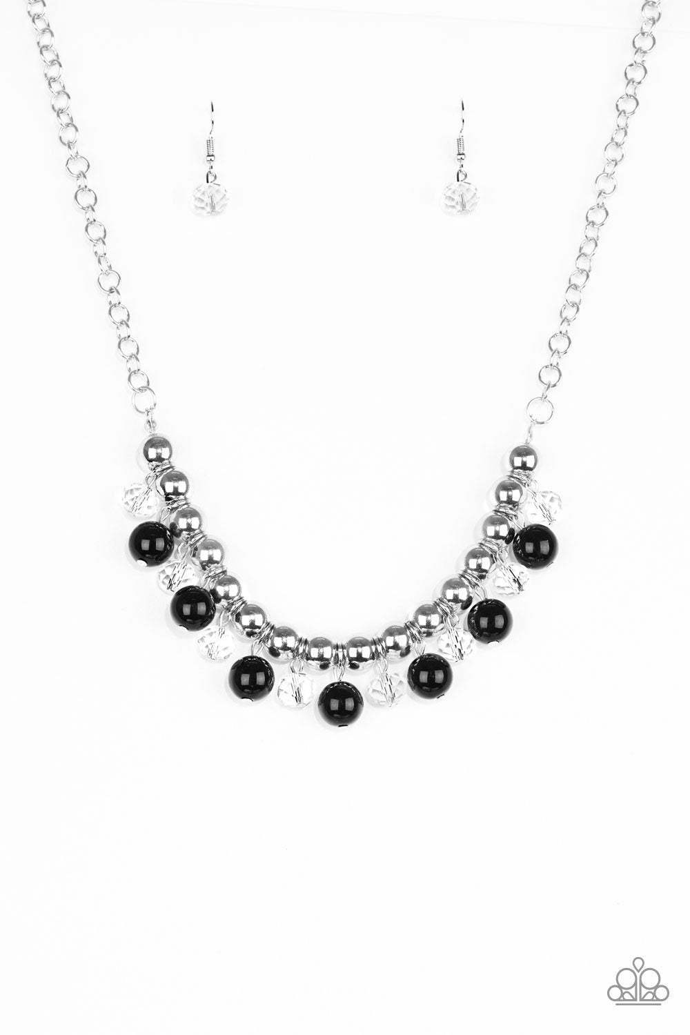 Power Trip Silver and Black Necklace - Paparazzi Accessories- lightbox - CarasShop.com - Paparazzi Jewelry by Cara Jewels
