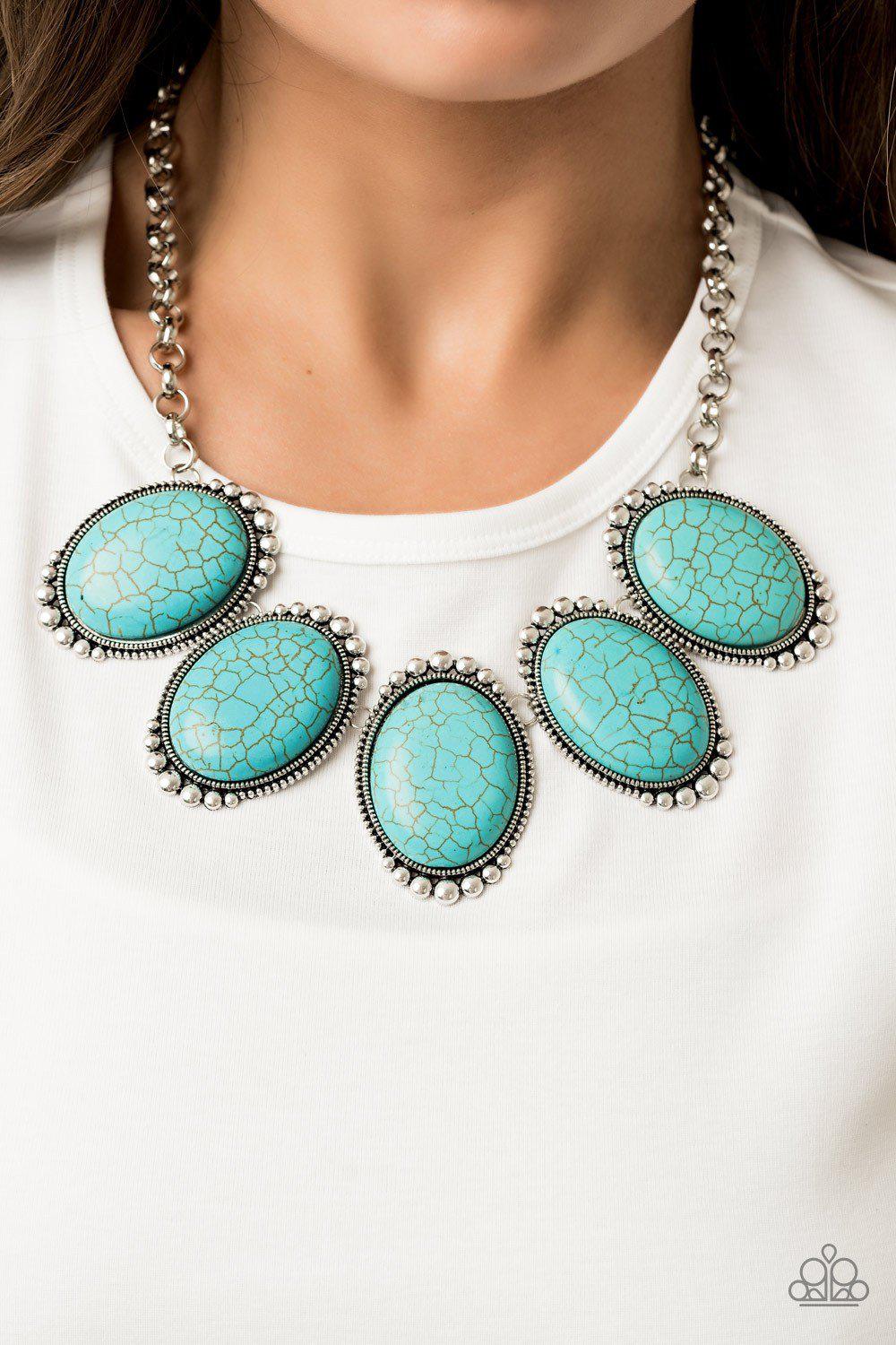 Prairie Goddess Turquoise Blue Stone Necklace - Paparazzi Accessories- lightbox - CarasShop.com - Paparazzi Jewelry by Cara Jewels