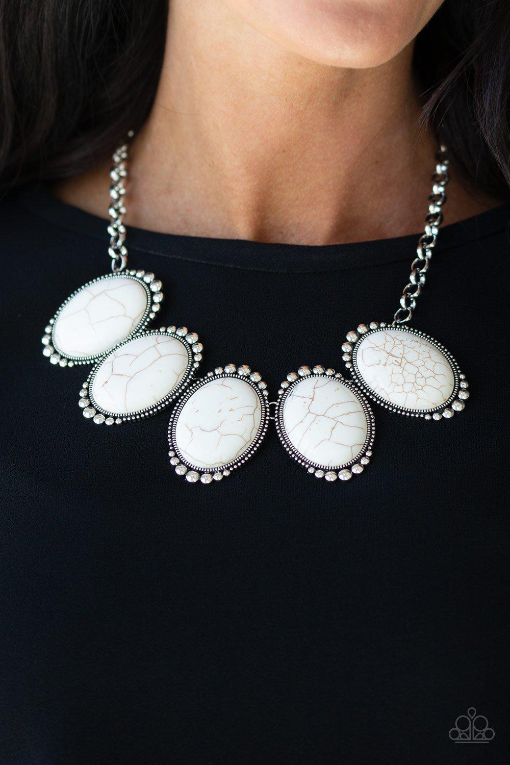 Prairie Goddess White Stone Necklace - Paparazzi Accessories- lightbox - CarasShop.com - Paparazzi Jewelry by Cara Jewels