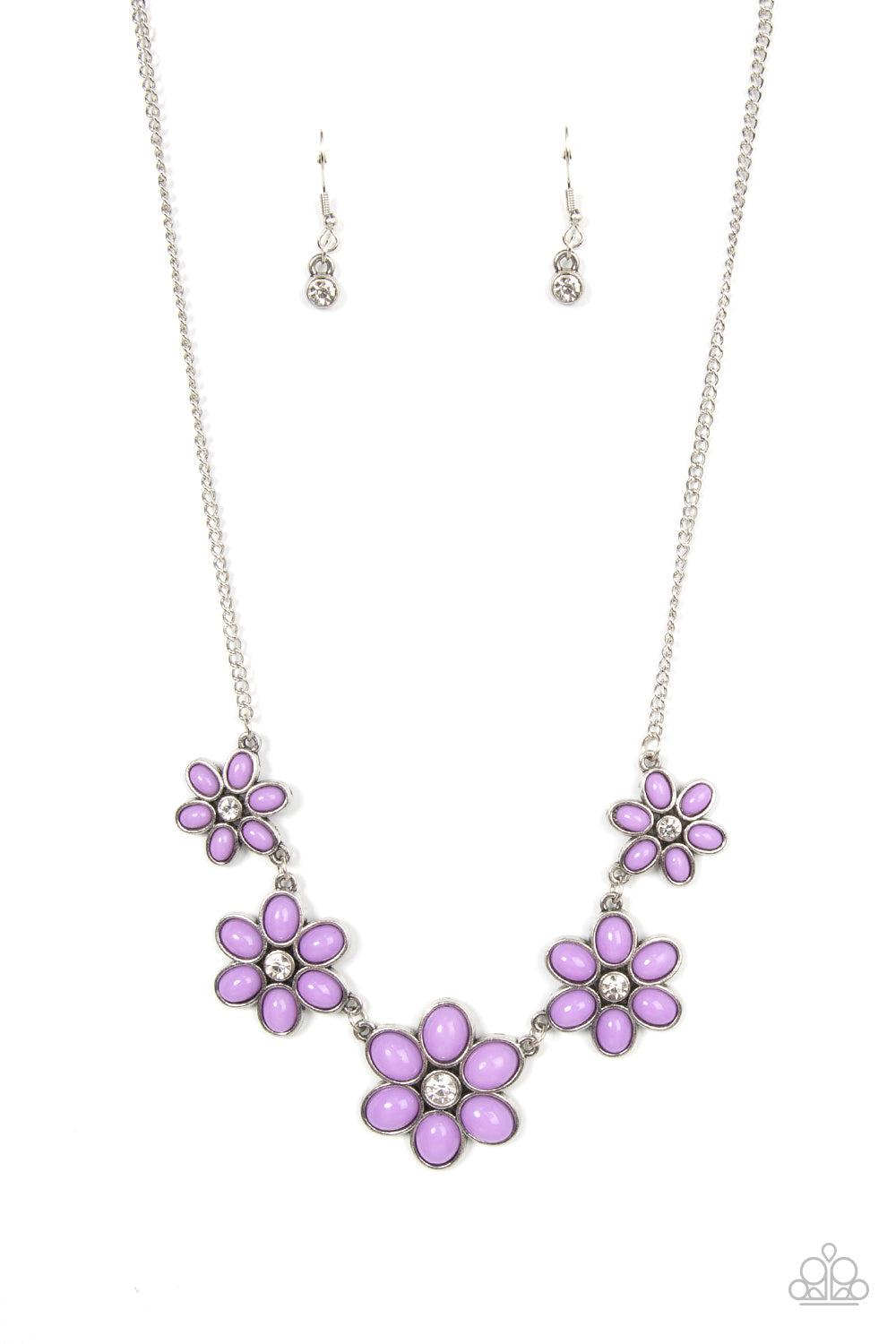 Prairie Party Purple Flower Necklace - Paparazzi Accessories- lightbox - CarasShop.com - Paparazzi Jewelry by Cara Jewels