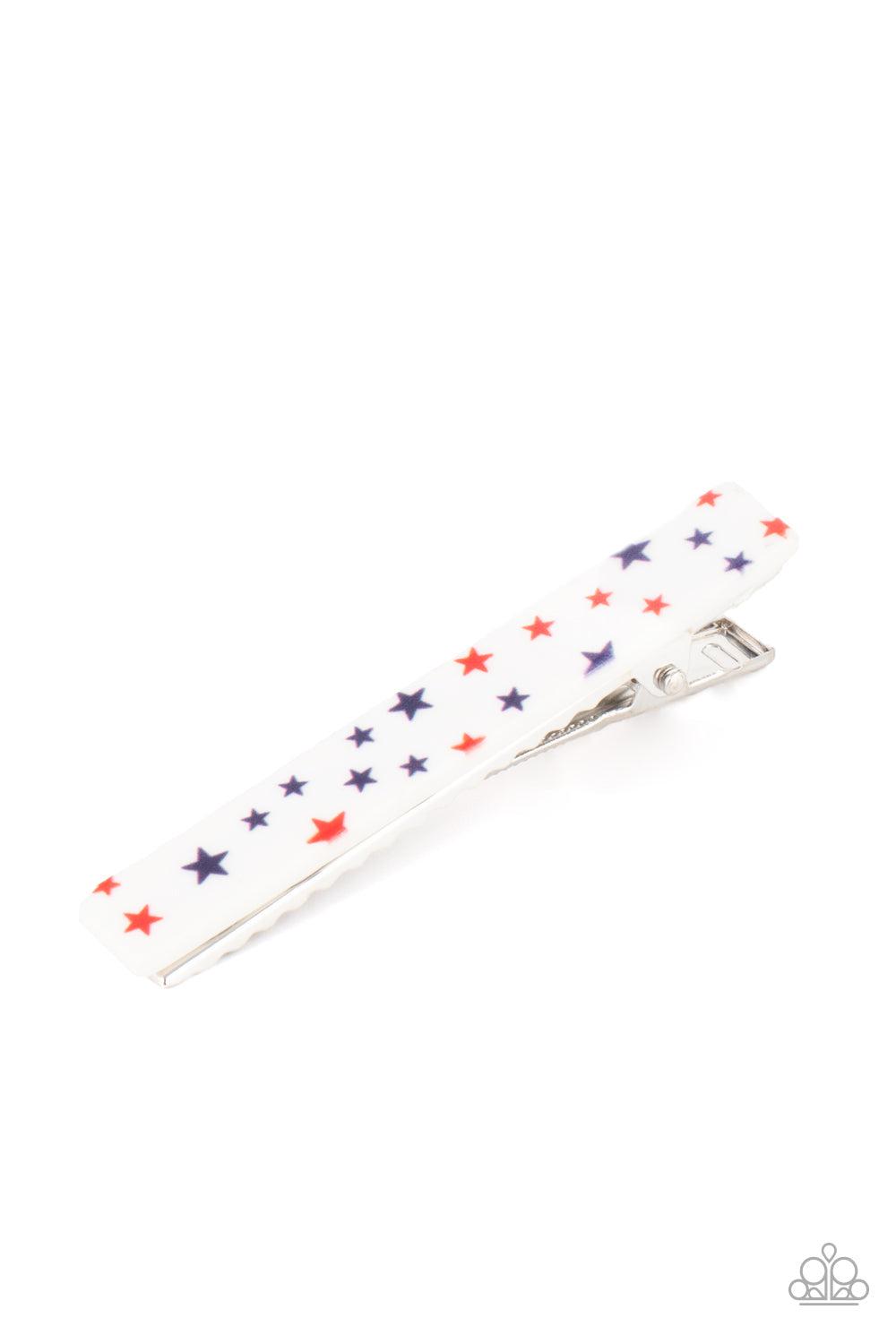 Prettiest Patriot Multi Hair Clip - Paparazzi Accessories- lightbox - CarasShop.com - Paparazzi Jewelry by Cara Jewels