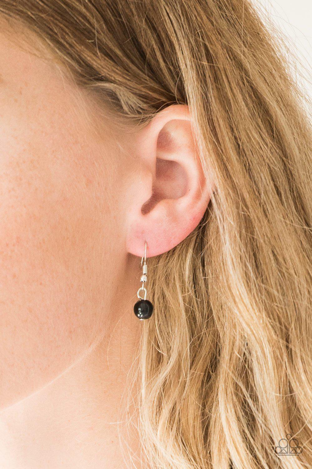 Pretty Pop-tastic! Black and Silver Necklace and matching Earrings - Paparazzi Accessories - free matching earrings -CarasShop.com - Paparazzi Jewelry by Cara Jewels