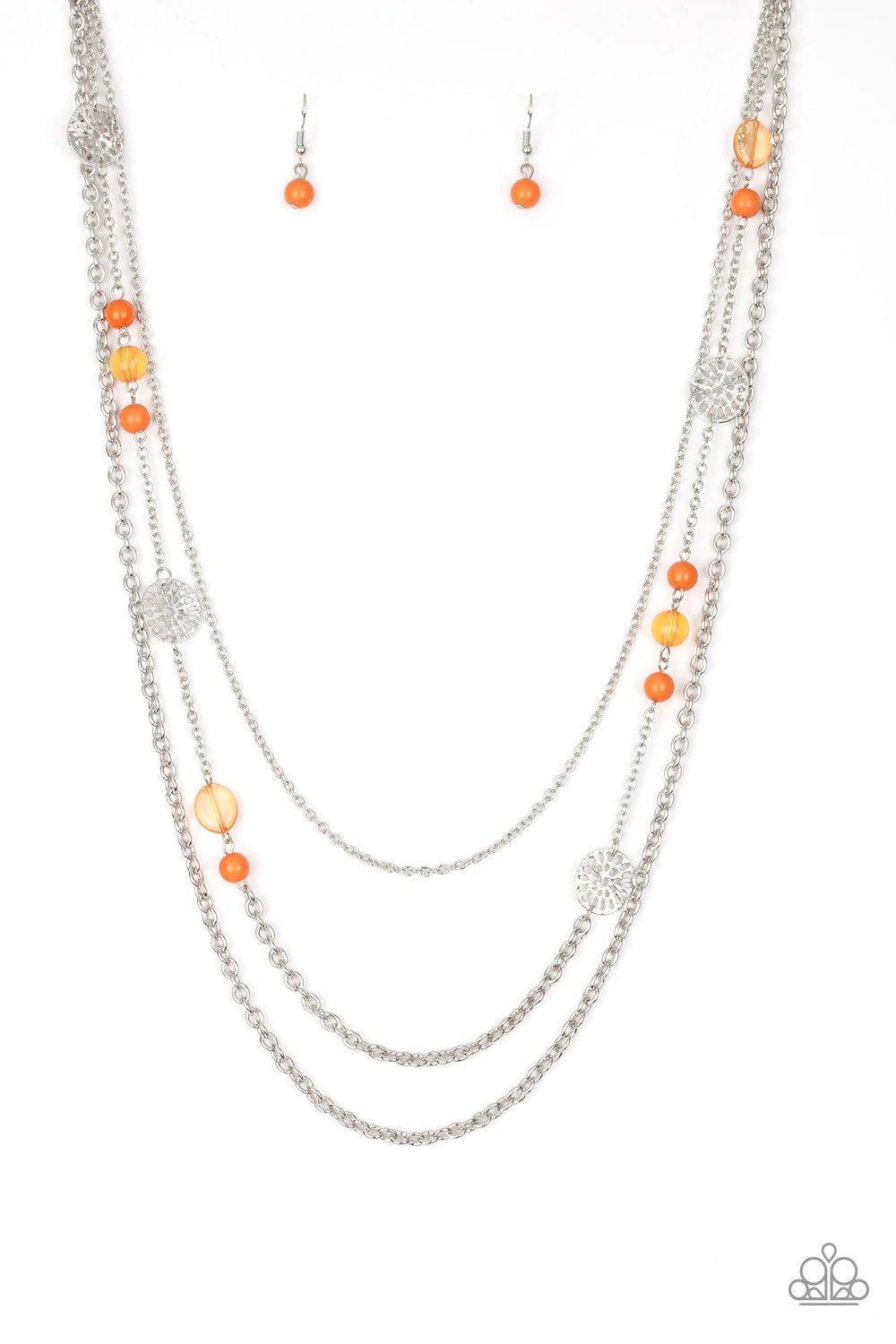 Pretty Pop-tastic! Orange Necklace - Paparazzi Accessories- lightbox - CarasShop.com - Paparazzi Jewelry by Cara Jewels