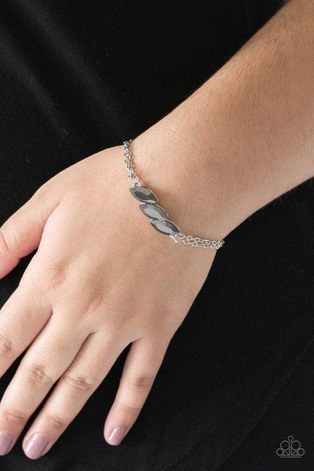 Pretty Priceless Silver Bracelet - Paparazzi Accessories- on model - CarasShop.com - Paparazzi Jewelry by Cara Jewels