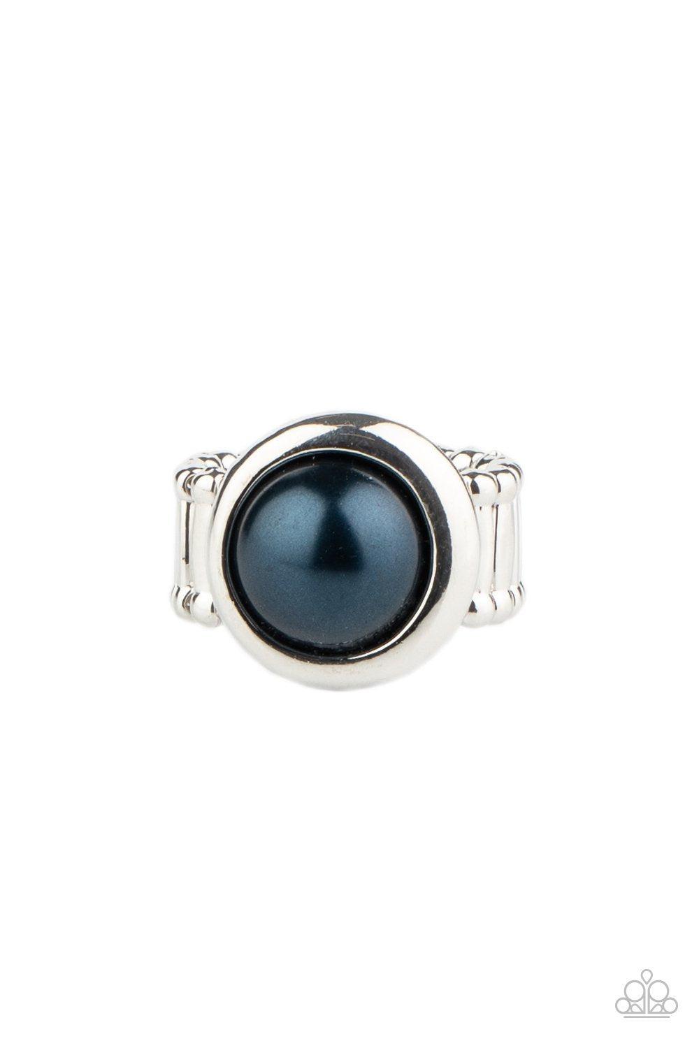 Prim and PROSPER Blue Pearl Ring - Paparazzi Accessories- lightbox - CarasShop.com - Paparazzi Jewelry by Cara Jewels
