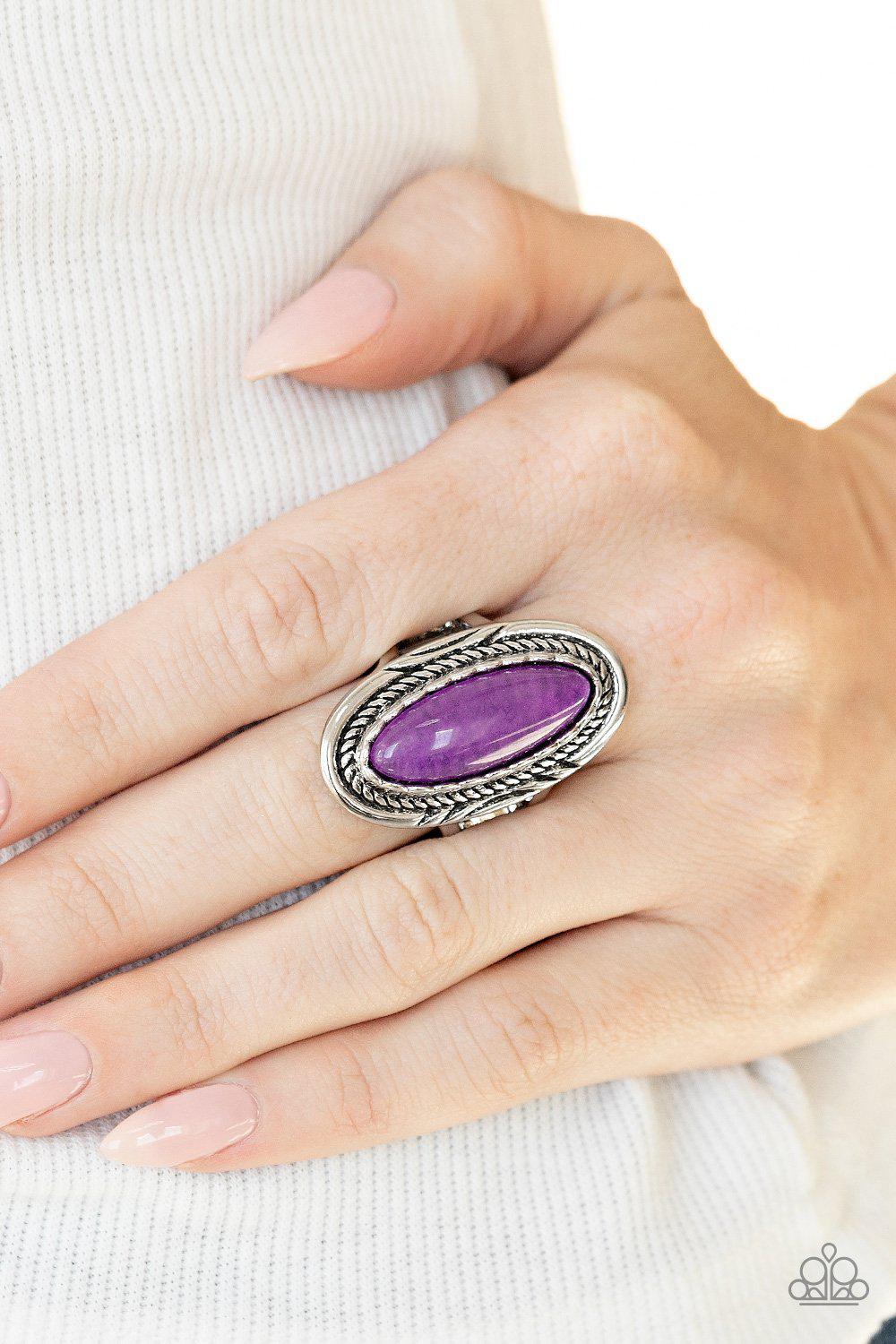 Primal Instincts Purple Stone Ring - Paparazzi Accessories- lightbox - CarasShop.com - Paparazzi Jewelry by Cara Jewels