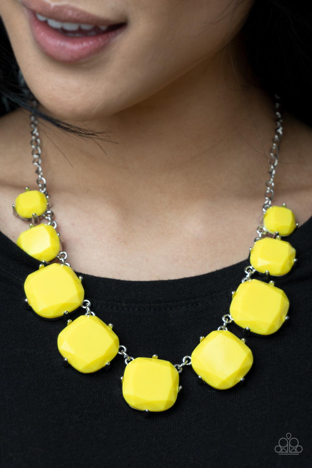 Prismatic Prima Donna Yellow Necklace - Paparazzi Accessories- lightbox - CarasShop.com - Paparazzi Jewelry by Cara Jewels