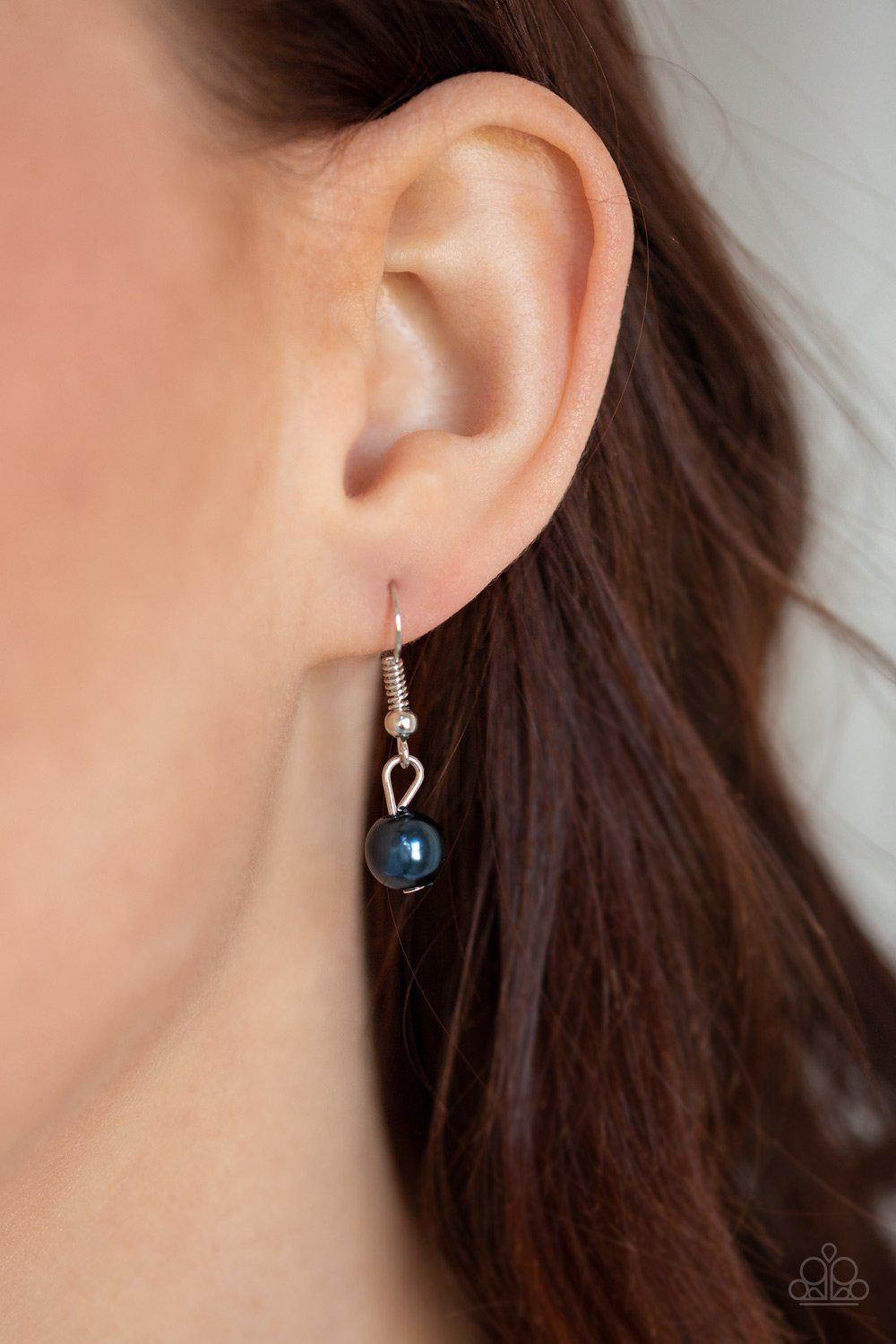 Prismatic Princess Blue Tassel Necklace - Paparazzi Accessories - free matching earrings -CarasShop.com - Paparazzi Jewelry by Cara Jewels