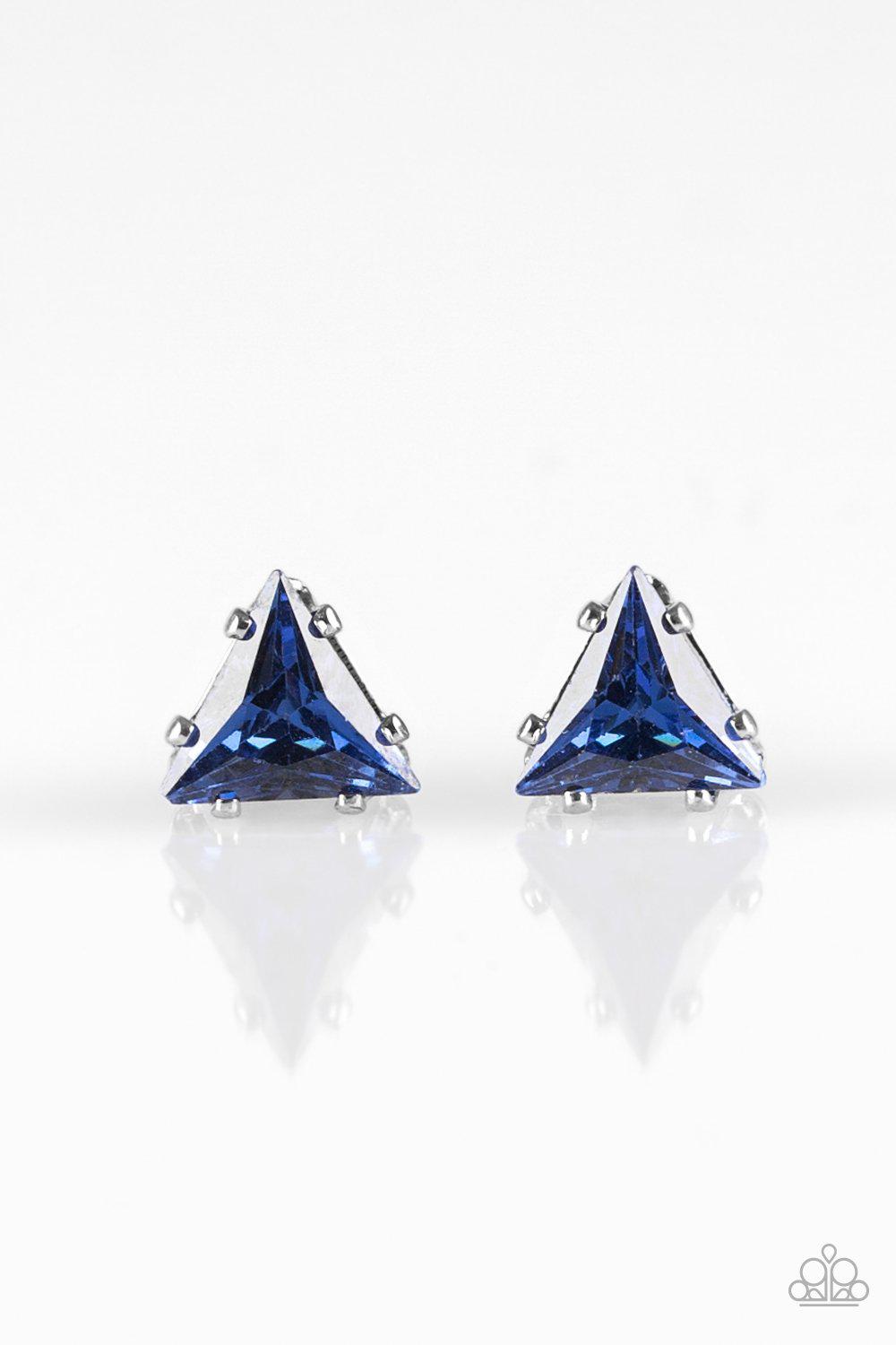 Prismatic Shine Blue Rhinestone Post Earrings - Paparazzi Accessories- lightbox - CarasShop.com - Paparazzi Jewelry by Cara Jewels