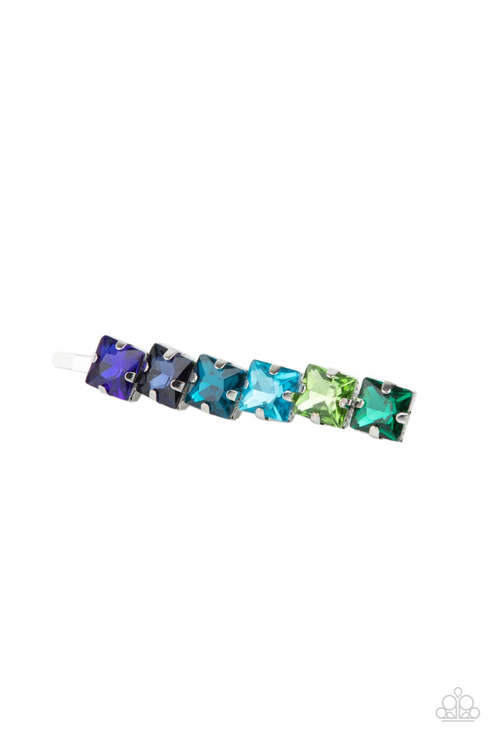 Prismatically Pinned Multi Green Blue Hair Pin - Paparazzi Accessories- lightbox - CarasShop.com - Paparazzi Jewelry by Cara Jewels