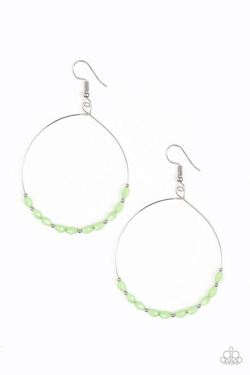 Prize Winning Sparkle Green Earrings - Paparazzi Accessories- lightbox - CarasShop.com - Paparazzi Jewelry by Cara Jewels