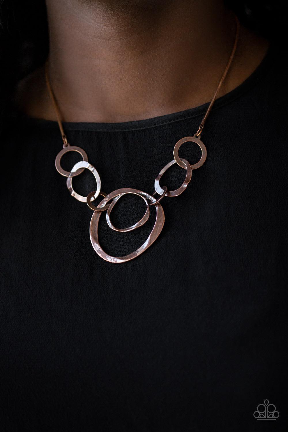 Progressively Vogue Copper Necklace - Paparazzi Accessories- lightbox - CarasShop.com - Paparazzi Jewelry by Cara Jewels
