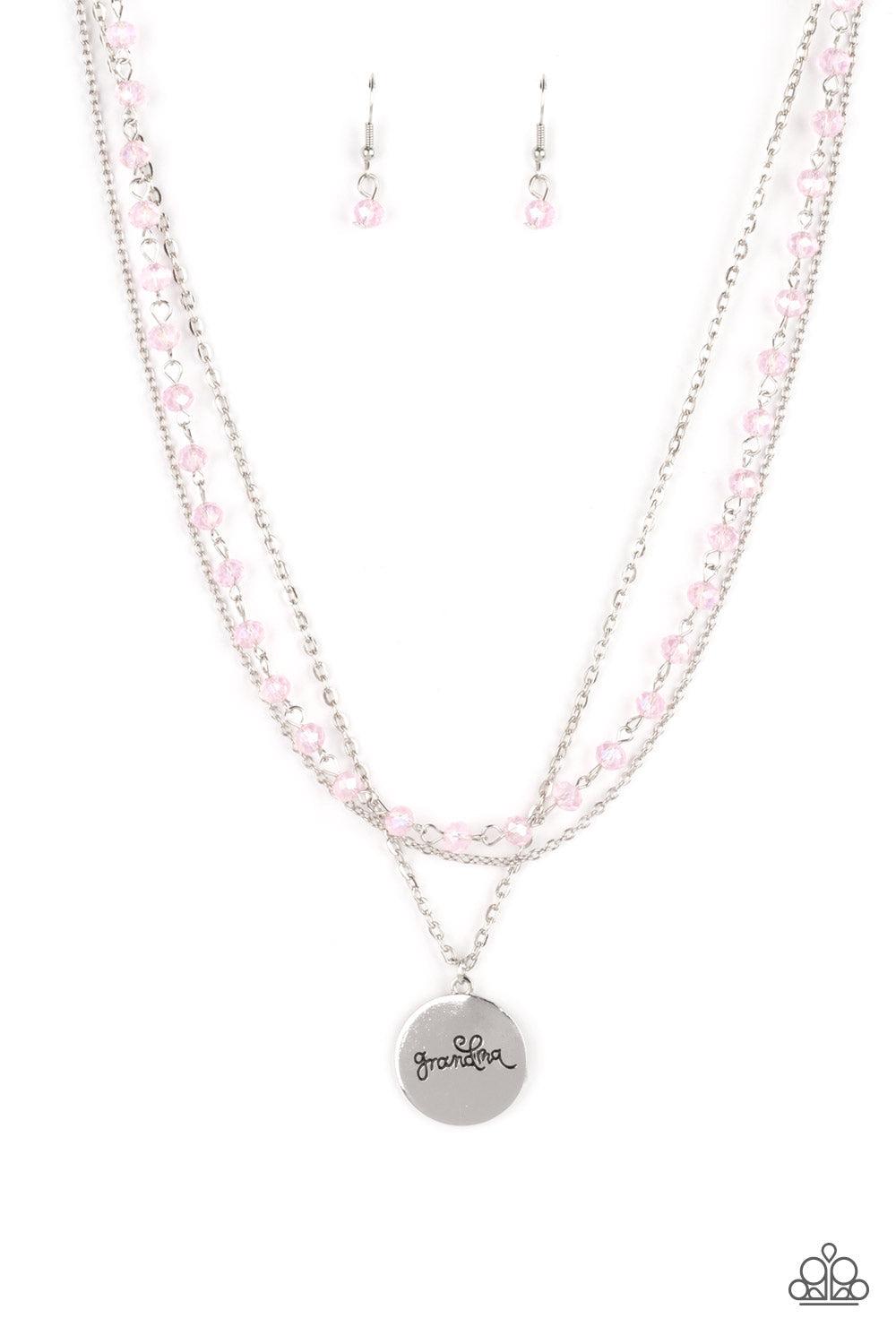 Promoted to Grandma Pink Inspirational Necklace - Paparazzi Accessories- lightbox - CarasShop.com - Paparazzi Jewelry by Cara Jewels