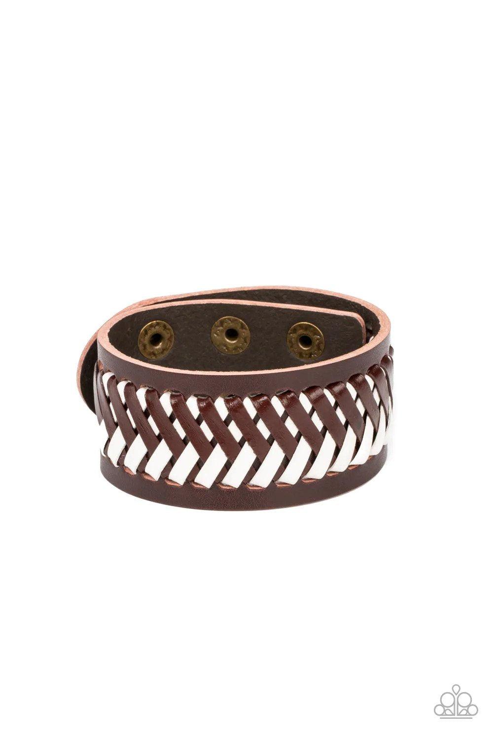 Punk Rocker Road Brown Bracelet - Paparazzi Accessories- lightbox - CarasShop.com - Paparazzi Jewelry by Cara Jewels