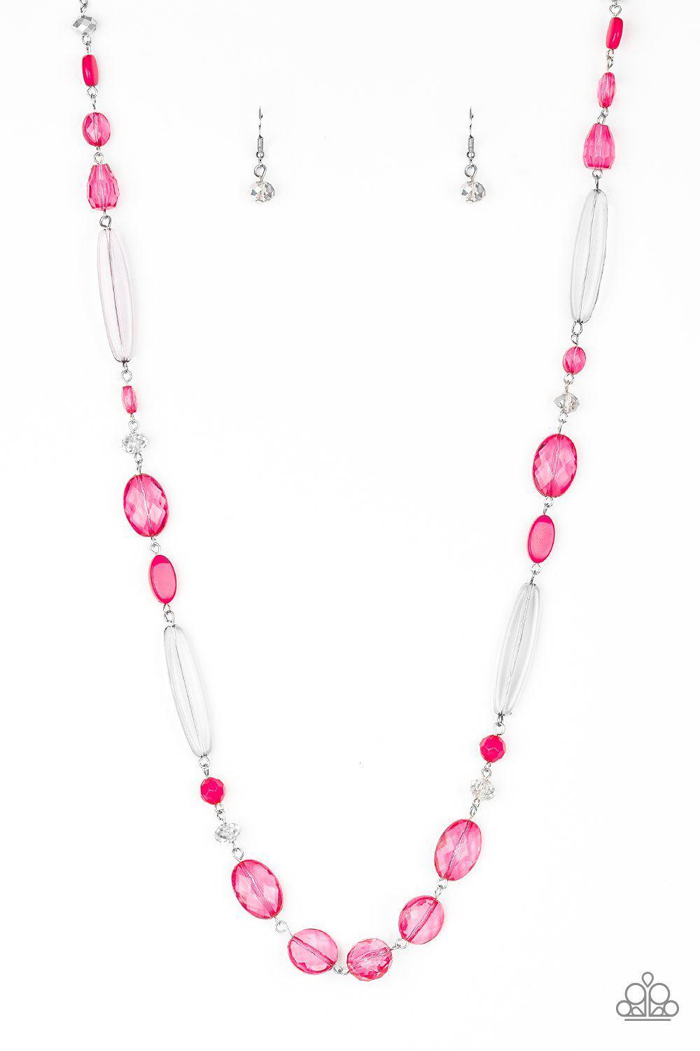 Quite Quintessence Pink Necklace - Paparazzi Accessories- lightbox - CarasShop.com - Paparazzi Jewelry by Cara Jewels