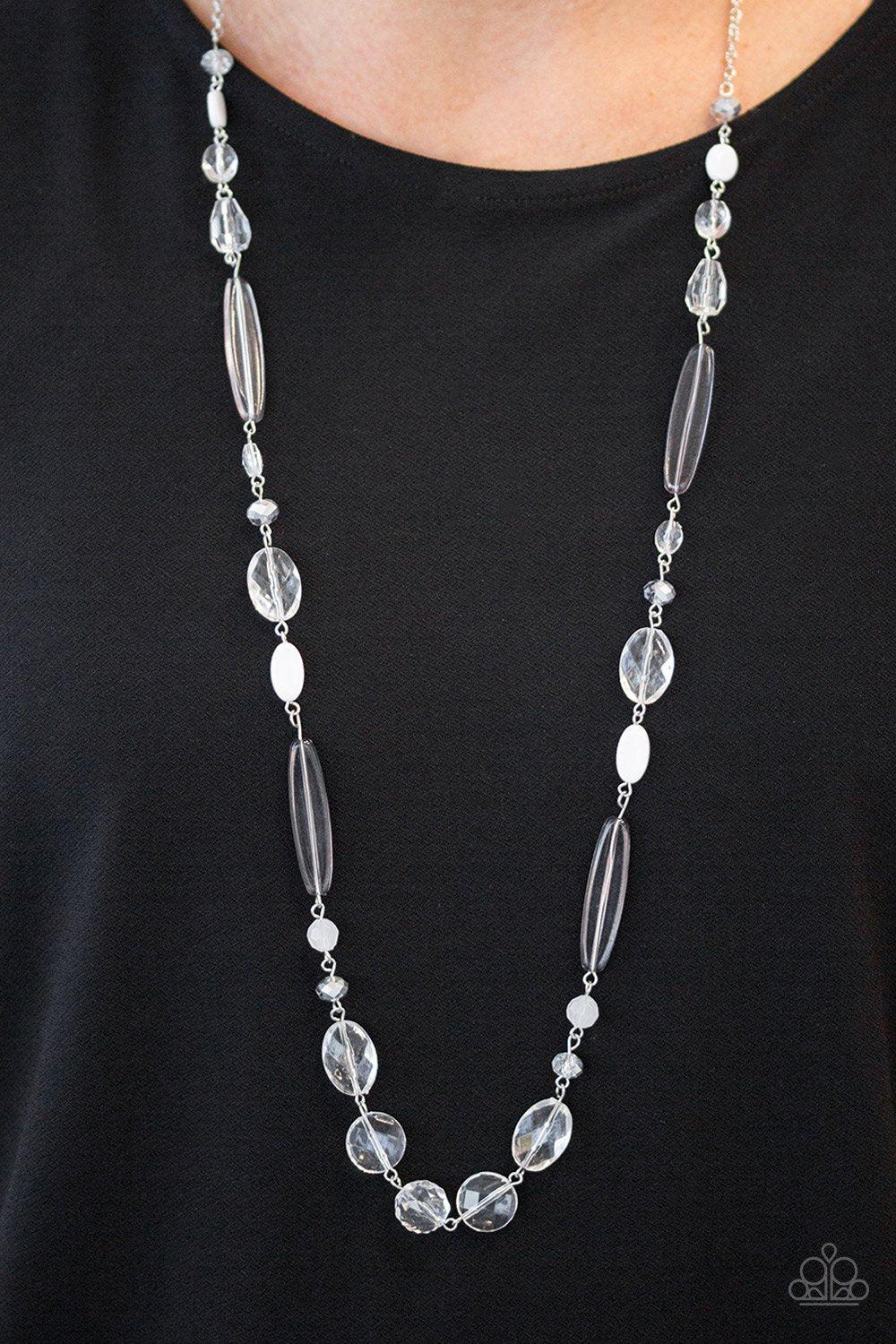 Quite Quintessence White Necklace - Paparazzi Accessories- lightbox - CarasShop.com - Paparazzi Jewelry by Cara Jewels