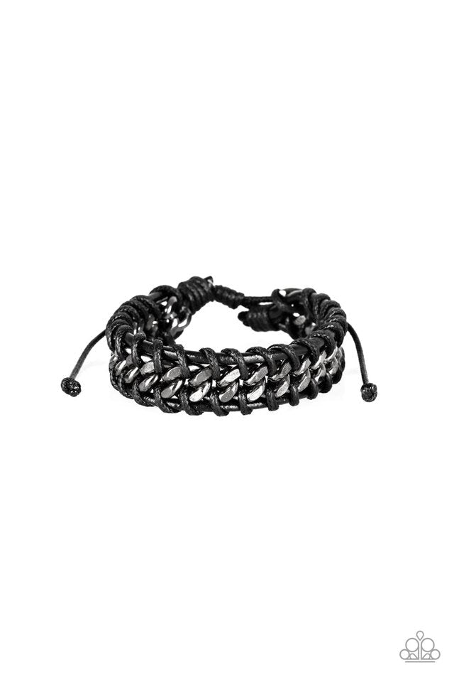 Racer Edge Black Urban Bracelet - Paparazzi Accessories- lightbox - CarasShop.com - Paparazzi Jewelry by Cara Jewels
