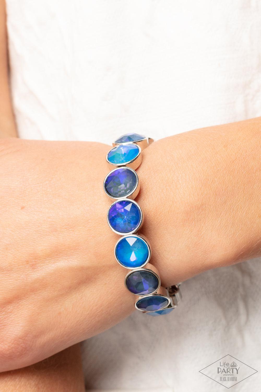 Radiant on Repeat Blue Bracelet - Paparazzi Accessories- on model - CarasShop.com - Paparazzi Jewelry by Cara Jewels