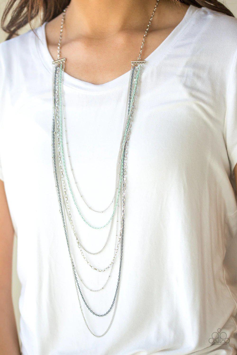 Radical Rainbows Multi Necklace - Paparazzi Accessories- on model - CarasShop.com - Paparazzi Jewelry by Cara Jewels