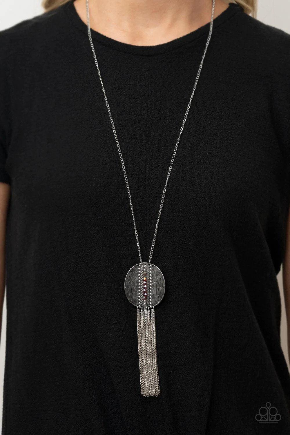 Radical Refinery Red Necklace - Paparazzi Accessories- lightbox - CarasShop.com - Paparazzi Jewelry by Cara Jewels