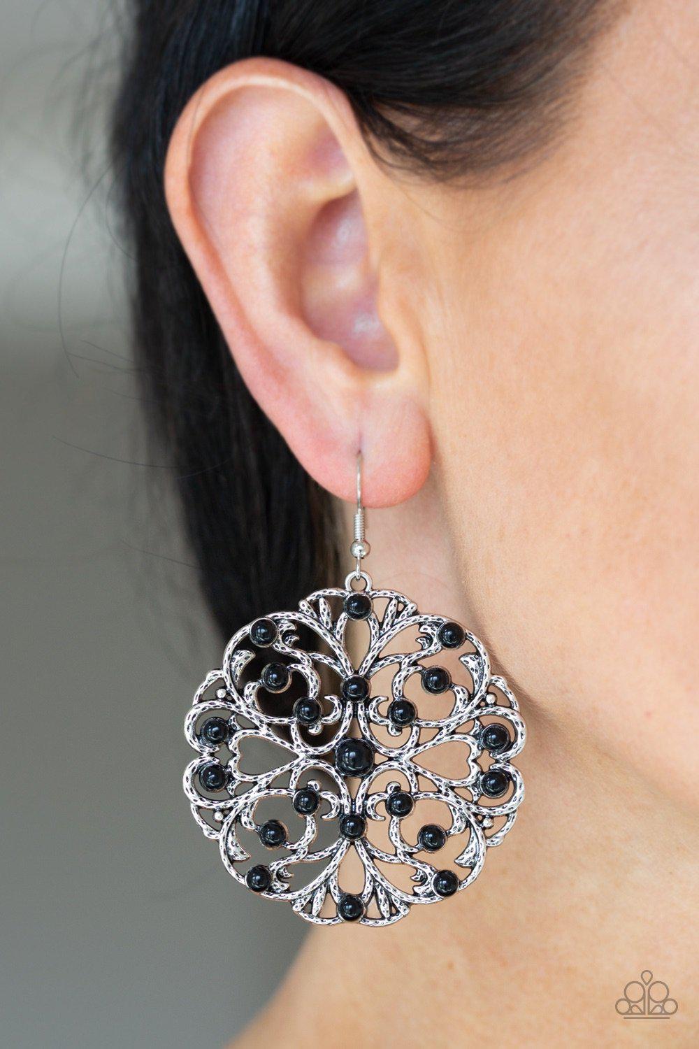 Rainbow Dew Black and Silver Earrings - Paparazzi Accessories- lightbox - CarasShop.com - Paparazzi Jewelry by Cara Jewels