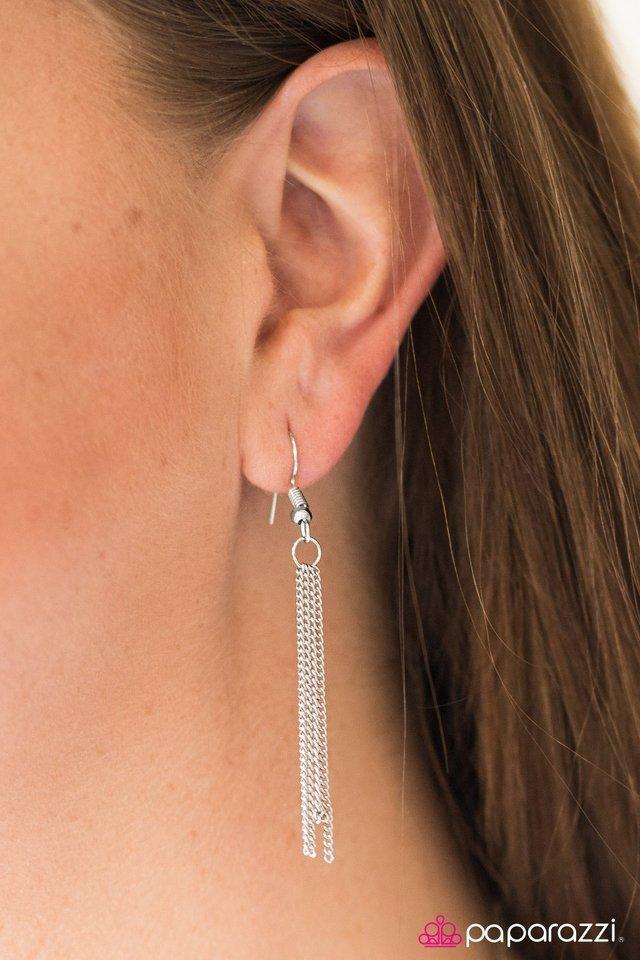 Rainbow Rainforest Green and Silver Necklace - Paparazzi Accessories - free matching earrings -CarasShop.com - Paparazzi Jewelry by Cara Jewels