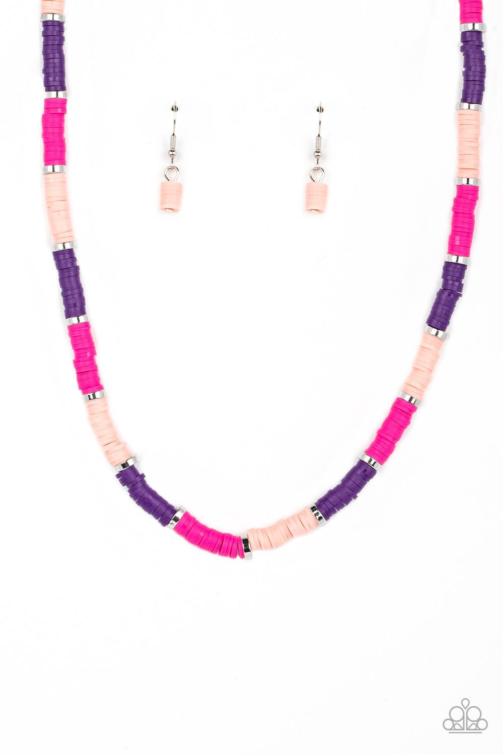 Rainbow Road Pink Necklace - Paparazzi Accessories- lightbox - CarasShop.com - Paparazzi Jewelry by Cara Jewels