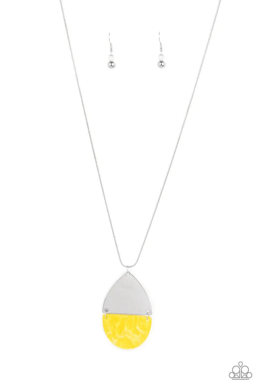 Rainbow Shores Yellow Necklace - Paparazzi Accessories- lightbox - CarasShop.com - Paparazzi Jewelry by Cara Jewels