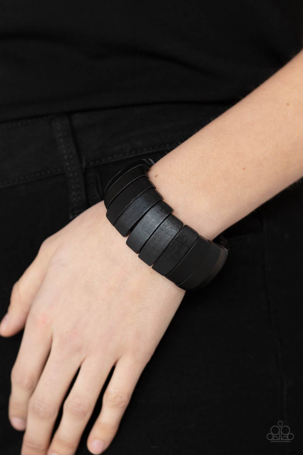 Raise The BARBADOS Black Wood Bracelet - Paparazzi Accessories- lightbox - CarasShop.com - Paparazzi Jewelry by Cara Jewels